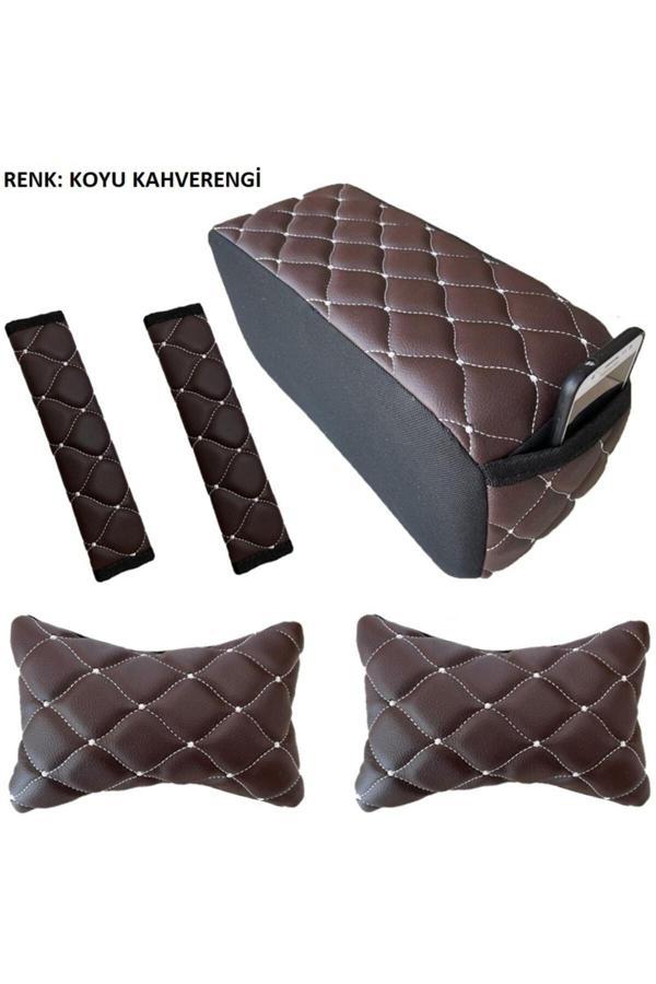 Caraks Accent Emniyet Kemer Konforu+Kolçak+Boyunluk 1995-2000 Arası Kahverengi - Image 1