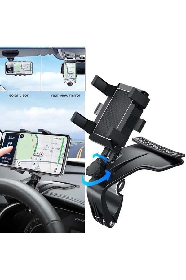 Caraks Lüx Telefon Tutucu Araç Içi Robotik Sıkıştırmalı Numaratörlü Telefon Tutacağı 1.Kalite - Image 1