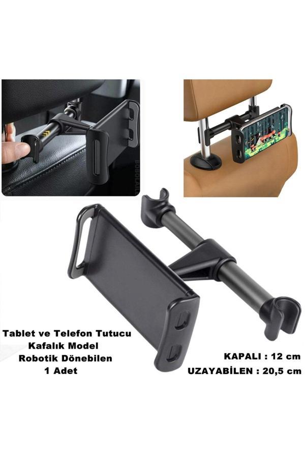 Caraks Tablet Ve Telefon Tutucu Araç Içi Arka Koltuk Kafalık Model Robotik Dönebilen 1 Adet - - Image 1