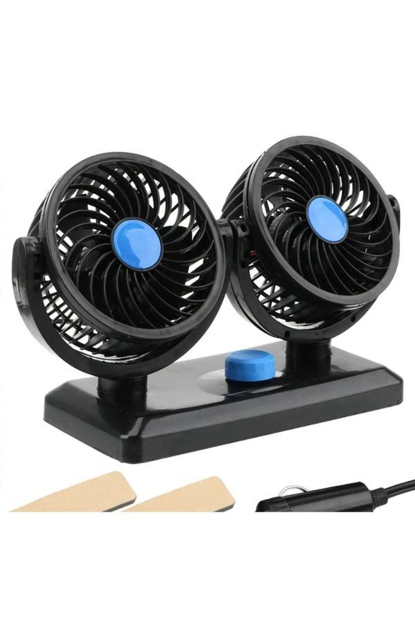Point Araç Içi Torpido Üstü Çift Fanlı Oto Vantilatör 360° Dönebilir 12V - Image 1