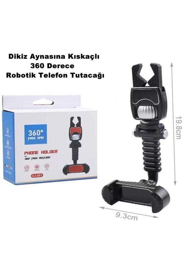 Caraks Araç Içi Dikiz Aynası Telefon Tutucu Aynaya Kıskaçlı Robotik 360 Derece Profesyonel - - Image 1