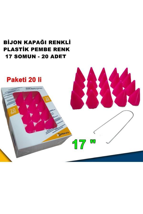 Caraks Sivri Mermi Tip Bijon Kapağı Plastik Pembe Renk 17 Mm Bijon Uyumlu 20 Adet - - Image 1