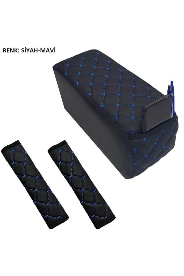 Caraks Renault 11 Rainbow Emniyet Kemer Konforu+Kolçak Siyah Mavi - Image 1