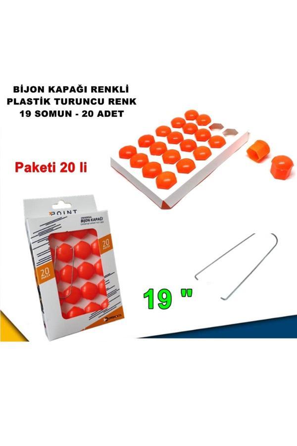 Caraks Renkli Bijon Kapağı Plastik Turuncu Renk Altıgen 19 Mm Bijon Uyumlu 20 Adet - - Image 1