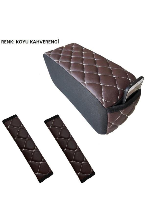 Caraks Ford Fiesta Emniyet Kemer Konforu+Kolçak 1990-2002 Arası Kahverengi - Image 1