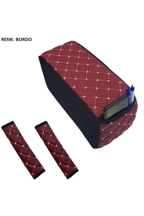 Caraks Vw Bora Emniyet Kemer Konforu+Kolçak 1996-2005 Arası Bordo - Image 1