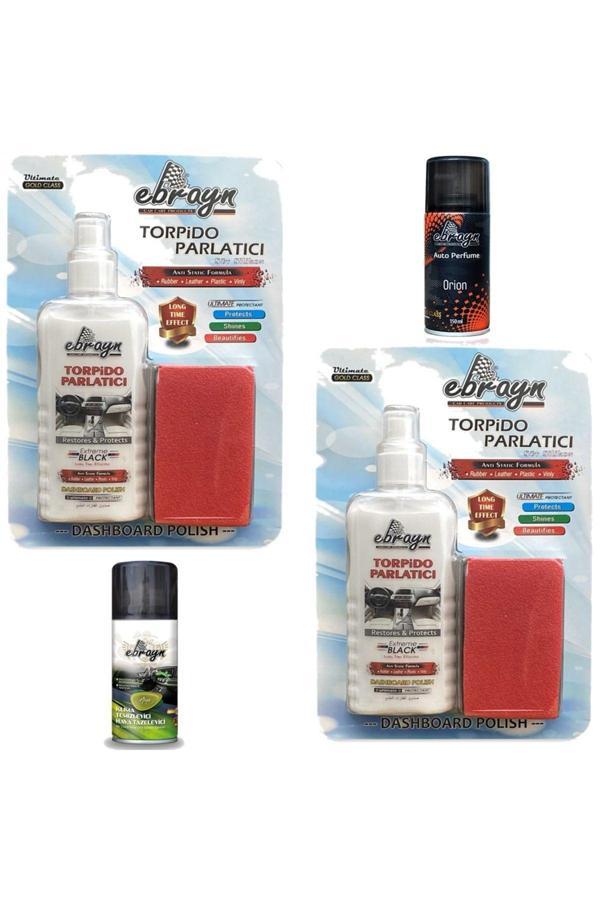 Caraks 150Ml Klima Ve Hava Temizleyici Sprey + 2 Adet 200Ml Süt Silikon Set +150Ml Oto Parfüm Ebrayn-4Parça - Image 1