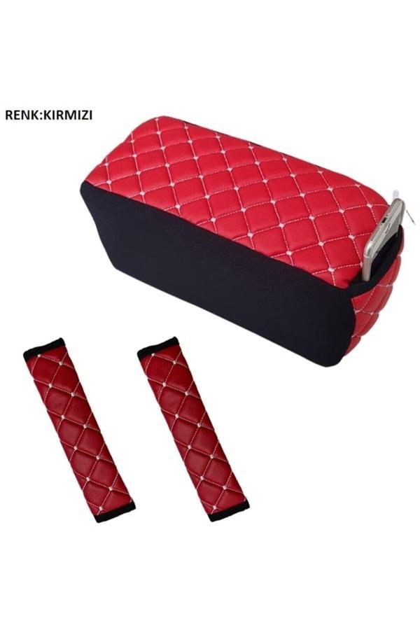 Caraks Duster Emniyet Kemer Konforu+Kolçak 2010-2018 Arası Kırmızı - Image 1