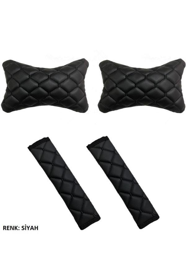 Caraks Honda Crv 2002-2007 Arası Emniyet Kemer Konforu+Boyunluk Siyah - Image 1