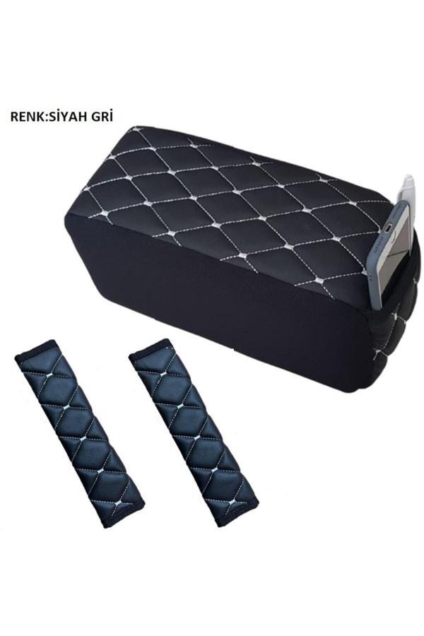 Caraks Megane 2 Emniyet Kemer Konforu+Kolçak 2004-2010 Arası Siyah Gri - Image 1