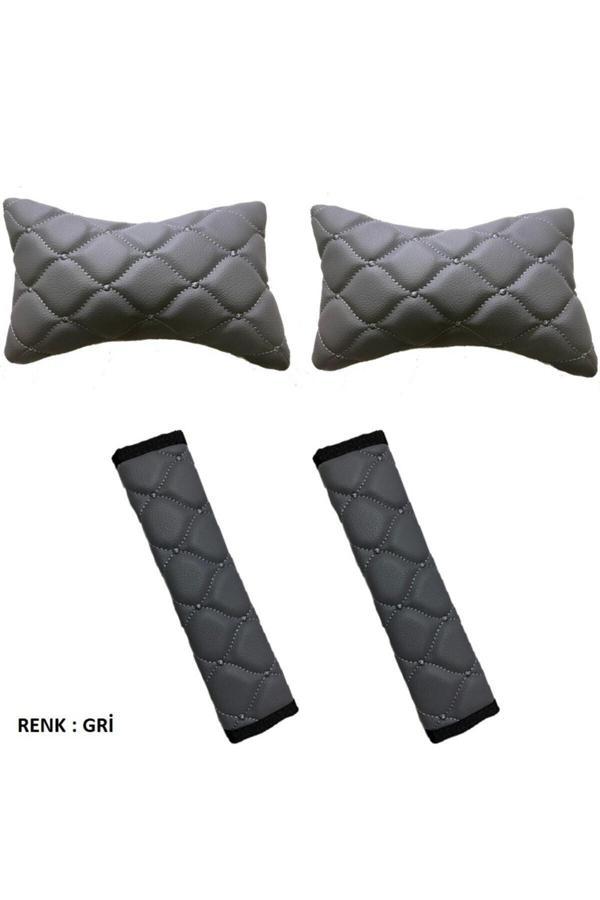 Caraks Renault Clio 4 Hb 2012-2019 Emniyet Kemer Konforu+Boyunluk Gri - Image 1