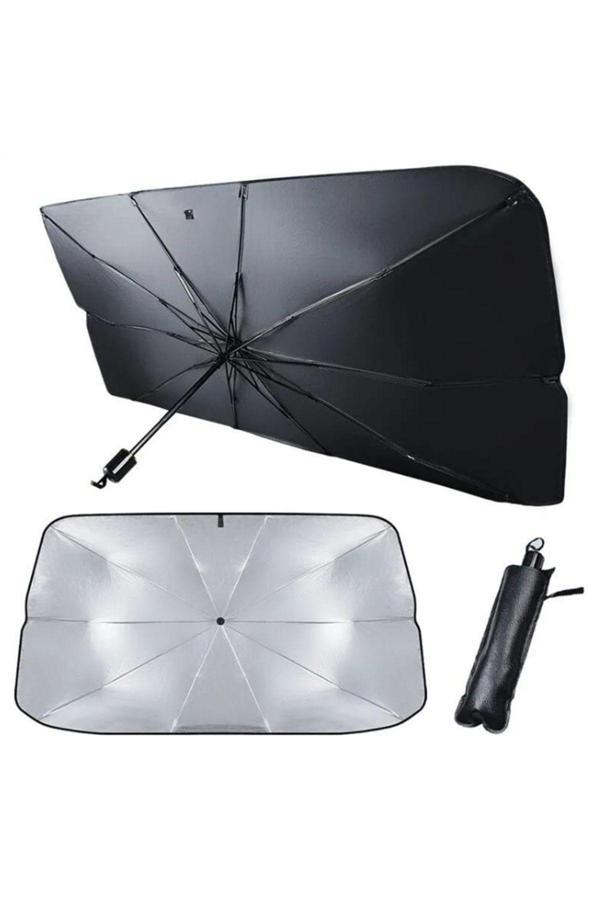Caraks Oto Katlanabilir Güneşlik Şemsiye Ön Cam Gölgelik 140 Cm - 79 Cm Özel Kılıflı Şemsiye Güneşlik - Image 1