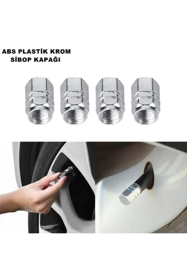 Point Sibop Kapağı Seti Abs Krom 4 Adet Gümüş Renk Ithal - Image 1