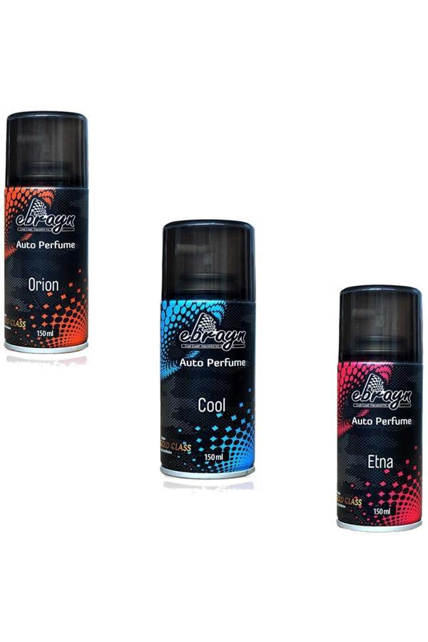 Caraks Araç Ve Oda İçi Parfüm Seti 150Ml Sprey Ebrayn 3 Farklı Koku 1. Kalite -3 Parça Set - Image 1