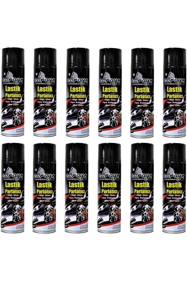 Caraks Premium Lastik Parlatıcı Tampon Parlatıcı Koruyucu Ebrayn Aerosol Sprey 500 Ml Kaliteli 12 Adet - Image 1