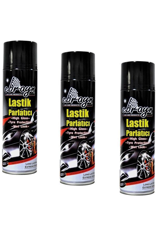 Caraks Premium Lastik Parlatıcı Tampon Parlatıcı Koruyucu Ebrayn Aerosol Sprey 500 Ml Kaliteli 3 Adet - Image 1