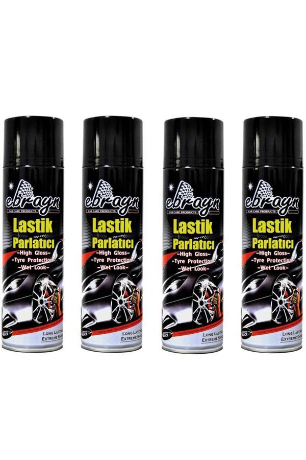 Caraks Premium Lastik Parlatıcı Tampon Parlatıcı Koruyucu Ebrayn Aerosol Sprey 500 Ml Kaliteli 4 Adet - Image 1
