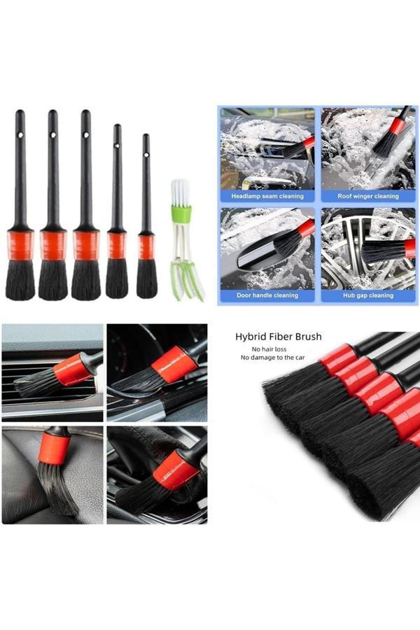 Caraks Araç İçi Torpido Ve Genel Temizleme Fırçası Çok Amaçlı Araç İçi Genel Temizleyici 6 Parça Set - Image 1