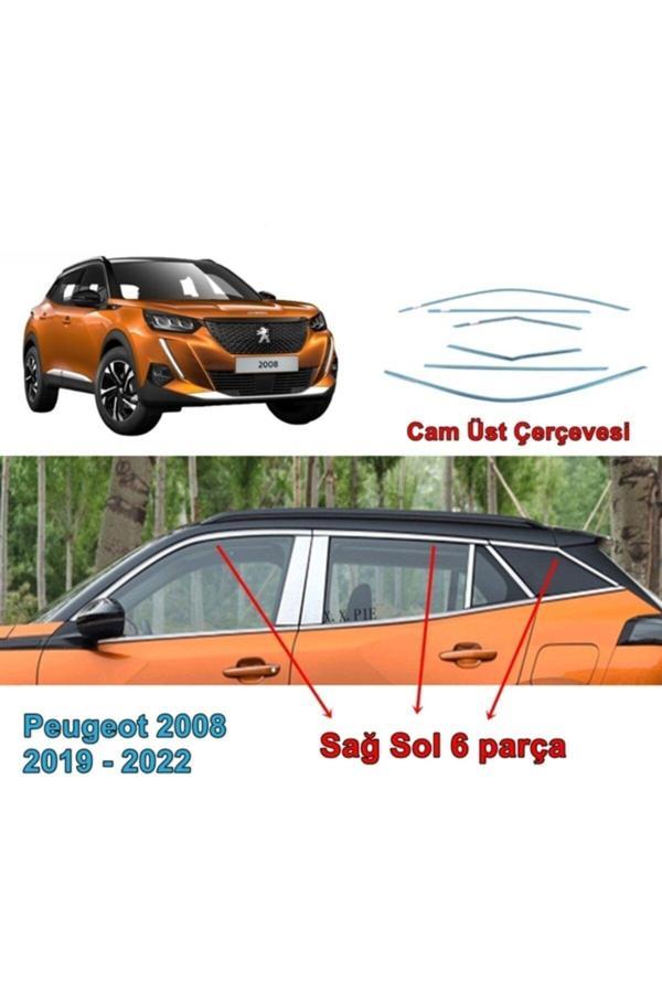 Point Peugeot 2008 Cam Üst Çıtası Krom 2019-2022 Arası 6 Prç. P. Çelik - Image 1