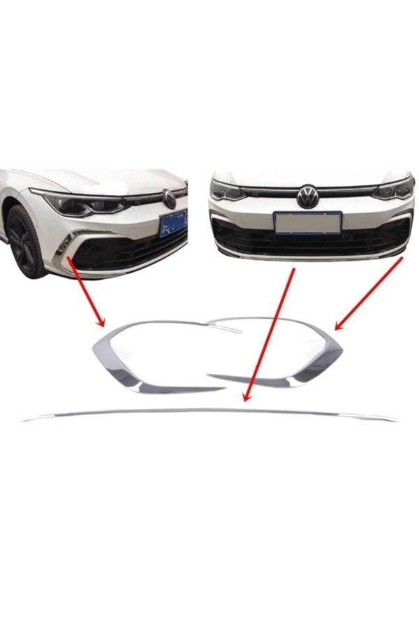 Point Vw Golf 8 Uyumlu Ön Tampon Çerçevesi Nikelajı 2020 Sonrası 3 Prç P.Çelik - Image 1
