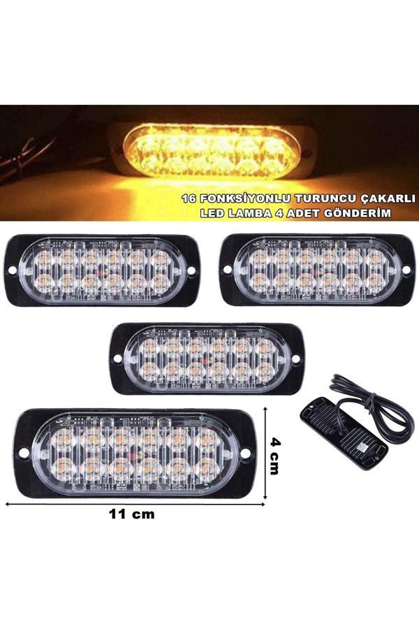 Friemats Off Road Led Lamba Turuncu Renk Dorse Tip 12 Led 4 X 11 Cm 4 Adet - - Image 1