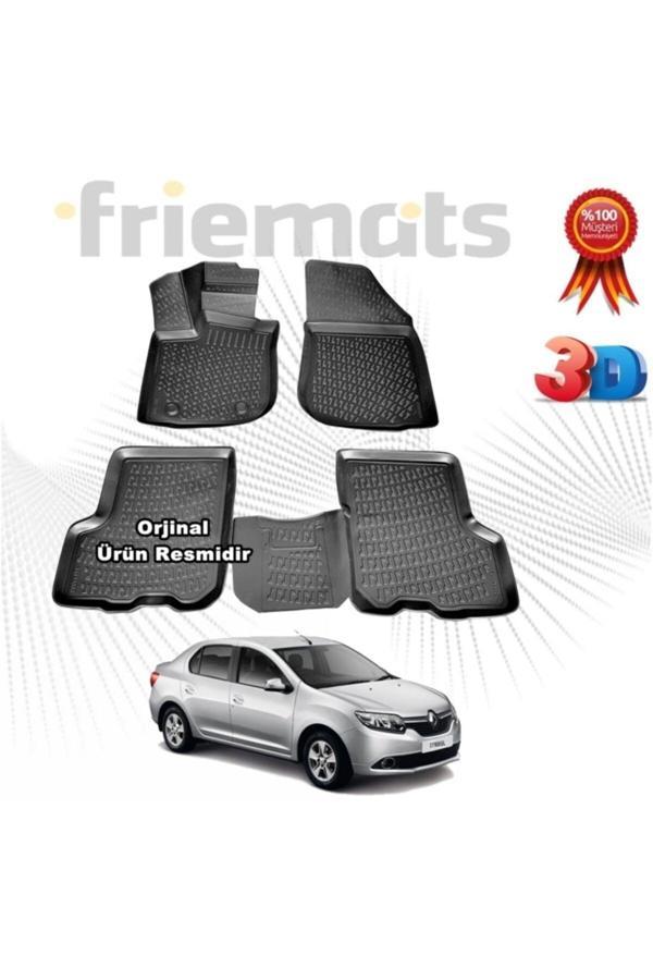 Friemats Renault Symbol 3D Havuzlu Paspas 2013-2020 Arası Siyah 4 Parça Set - - Image 1
