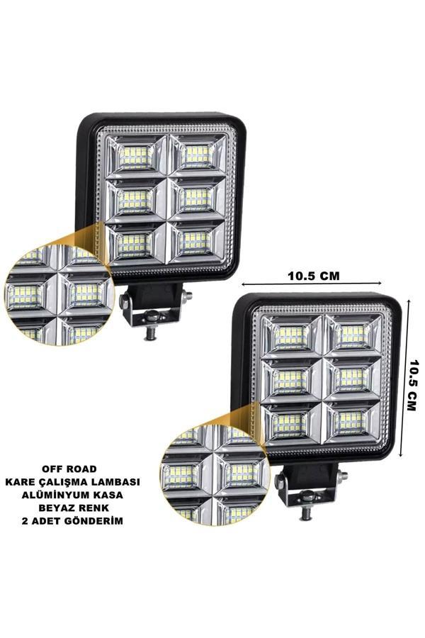 Friemats Off Road Led Kare Çalışma Lambası Beyaz Renk 48 Led 10,5 X 10,5 Cm 2 Adet - Uyumlu - Image 1