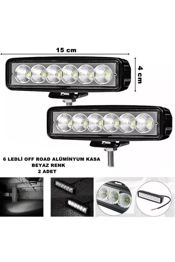 Friemats Led Sis Lambası Beyaz Sabit Renk 6 Led 4 X 15 Cm 2 Adet - - Image 1