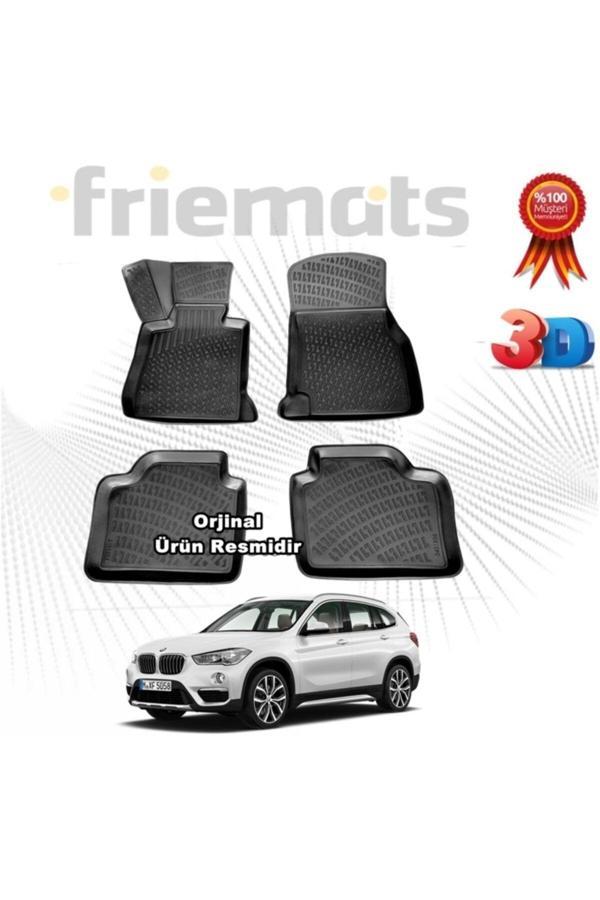 Friemats Bmw X1 3D Paspas Havuzlu 2010 - 2015 Arası Siyah 4 Parça Set - - Image 1