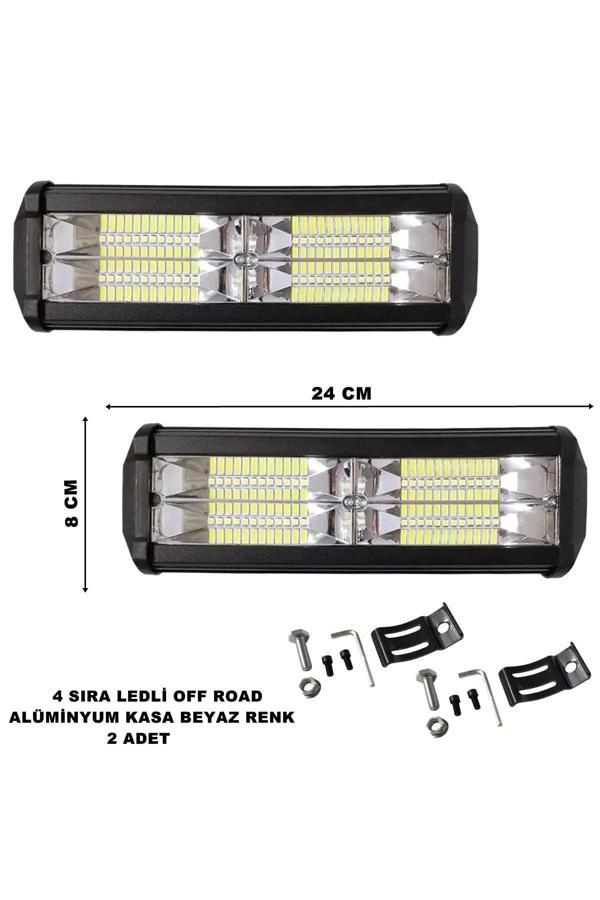 Friemats Off Road Power Led Lamba Beyaz Sabit Led 4 Sıra 48 Ledli 2 Adet - Uyumlu - Image 1
