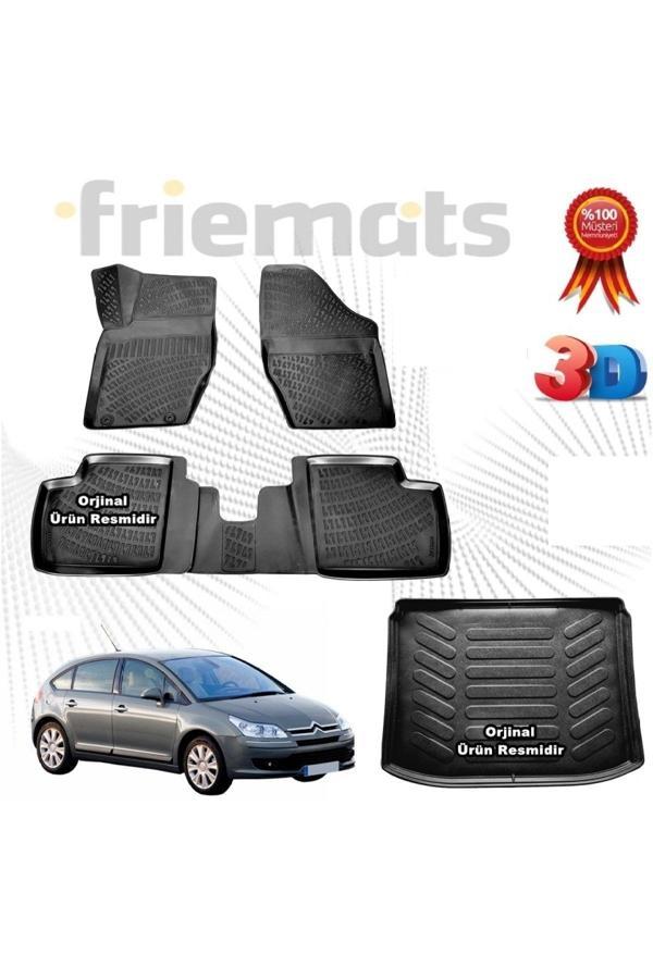 Friemats Citröen C4 3D Havuzlu Paspas + 3D Bagaj Havuzu 2004-2010 Arası - Image 1