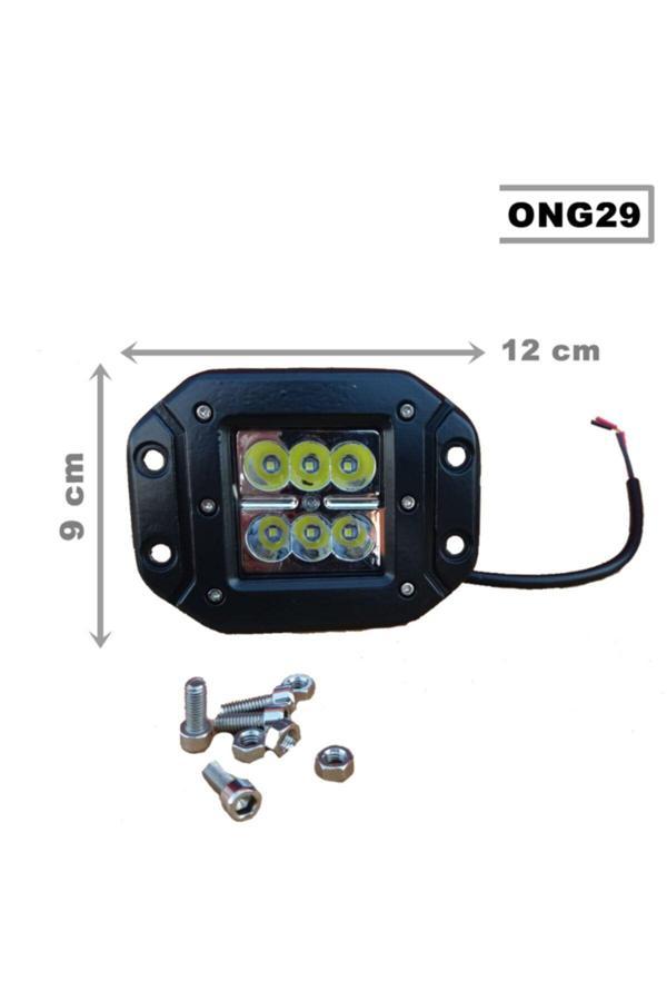 Point Led Bar Off Road Delici 6 Led Gömmeli Model Beyaz Işık - Siyah Çerçeve 1 Adet - Dönmezotoaksesuar - Image 1