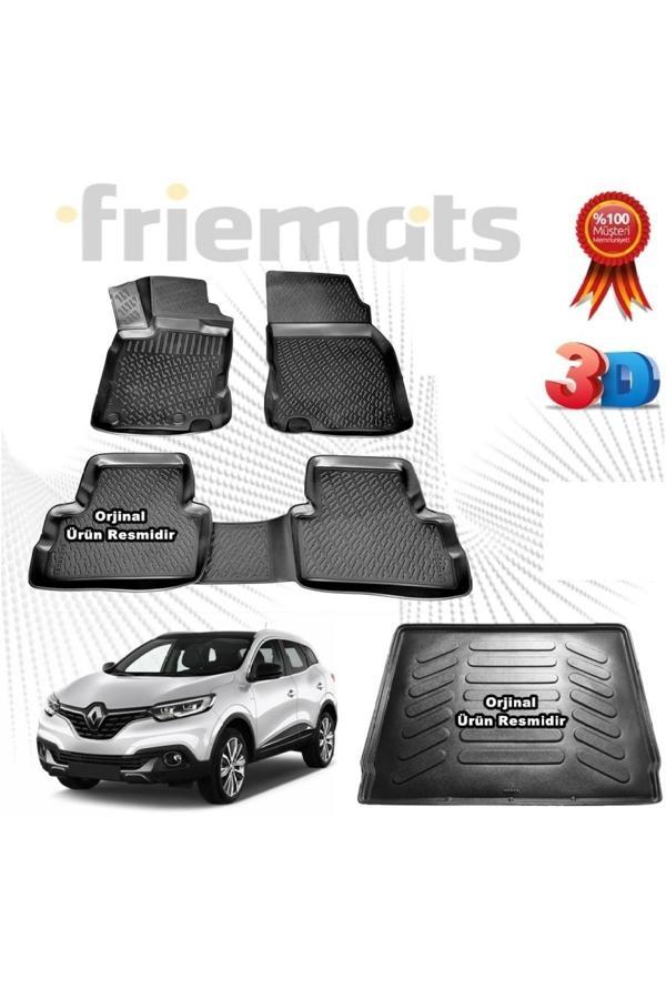 Friemats Renault Kadjar 3D Havuzlu Paspas + 3D Bagaj Havuzu 2015 Sonrası - Image 1