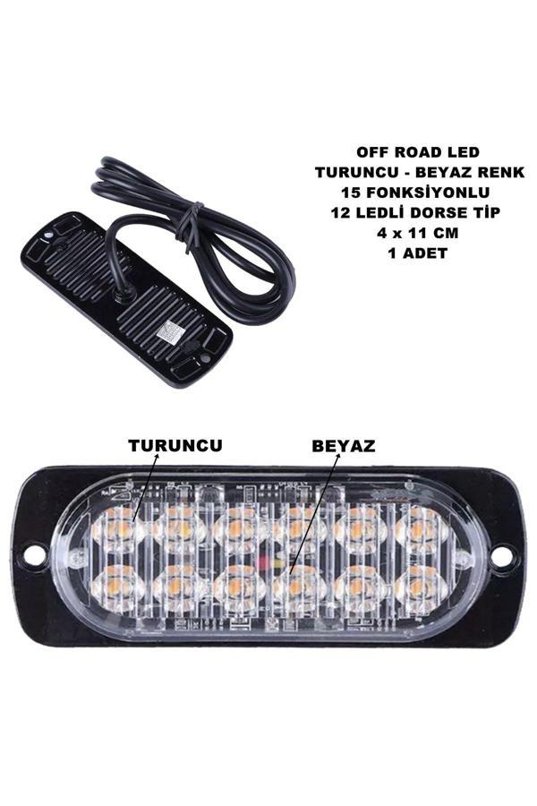 Friemats Off Road Led Lamba Turuncu - Beyaz 15 Fonksiyonlu Dorse Tip 12 Led 4 X 11 Cm 1 Adet - - Image 1