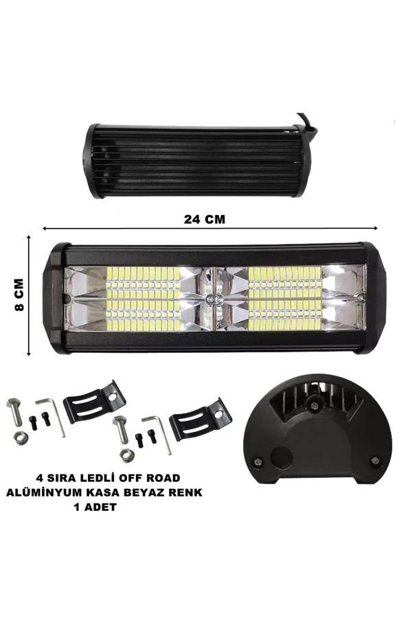 Friemats Off Road Power Led Lamba Beyaz Sabit Led 4 Sıra 48 Ledli 8 X 24 Cm 1 Adet - Image 1