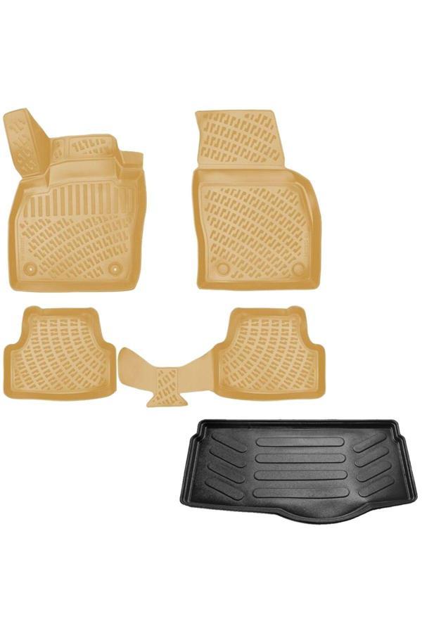 Caraks Seat İbiza 3D Havuzlu Paspas Bej Renk + 3D Bagaj Havuzu Paspası 2017 Sonrası - Image 1