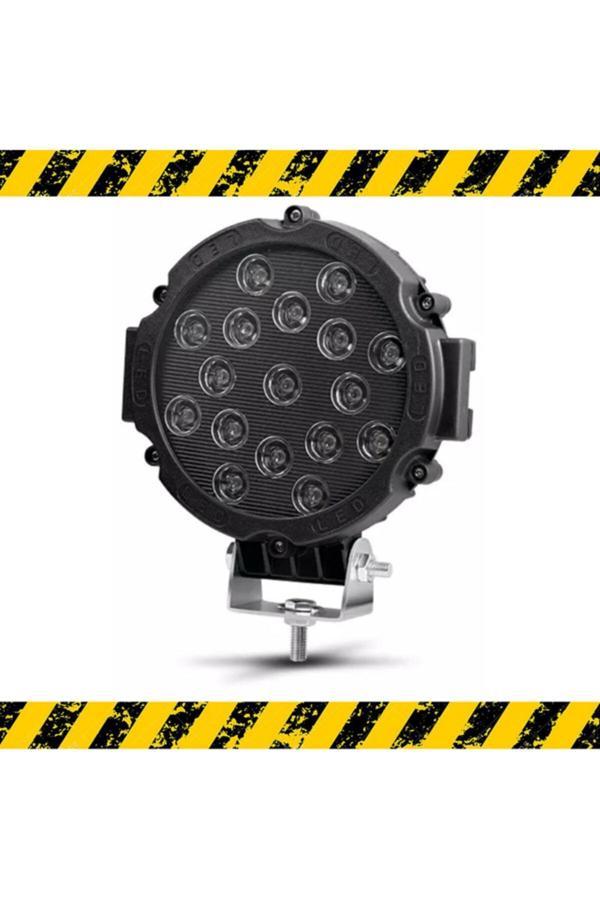 Point Off Road Projektör Metal Kapak Beyaz Işık 17 Led Yuvarlak 18 Cm Siyah Çerçeve 1 Adet - Image 1