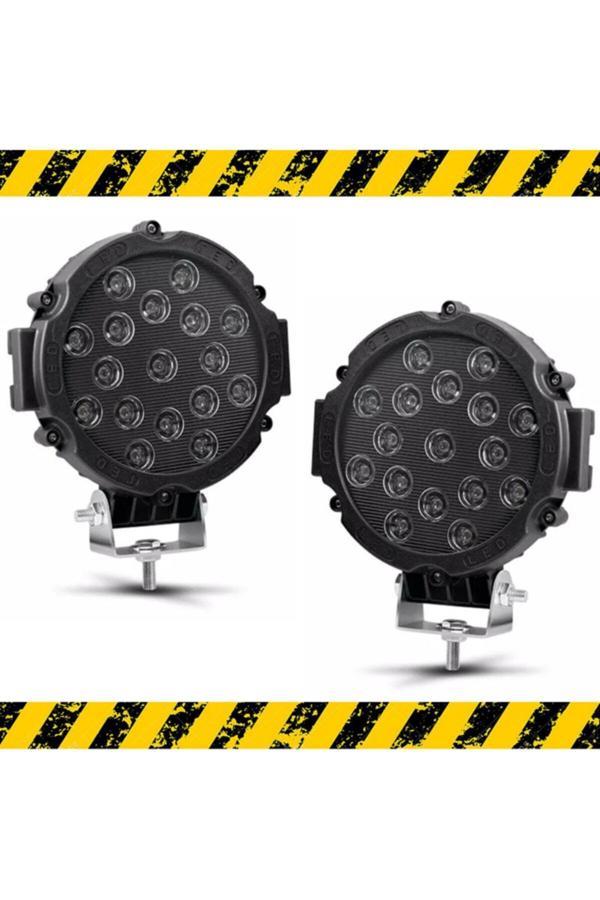 Point Off Road Projektör Metal Kapak Beyaz Işık 17 Led Yuvarlak 18 Cm Siyah Çerçeve 2 Adet - Image 1