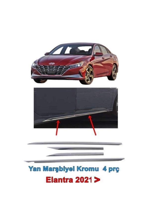 Point Hyundai Elantra Yan Marşpiyel Nikelajı 2021 Sonrası 4 Prç P Çelik - Image 1