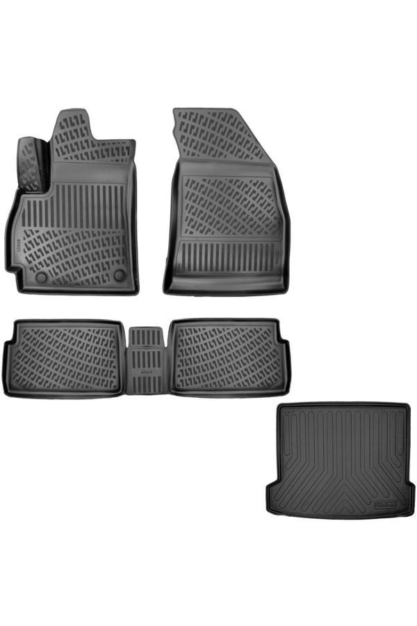 Caraks Chery Omoda 5 3D Havuzlu Paspas + 3D Bagaj Havuzu Paspası 2023 Sonrası Siyah Renk Set - Image 1