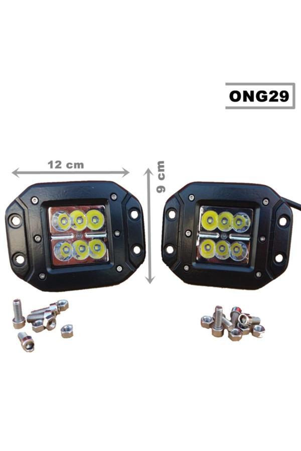 Point Led Bar Off Road Delici 6 Led Gömmeli Model Beyaz Işık - Siyah Çerçeve 2 Adet - Dönmezotoaksesuar - Image 1