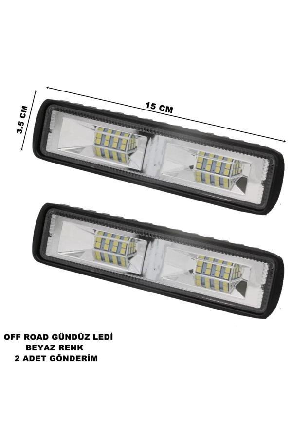 Friemats Off Road Led Lamba 60 Watt 16 Led Tek Sıra 15 Cm X 3.5 Cm Beyaz Led 2 Adet - - Image 1
