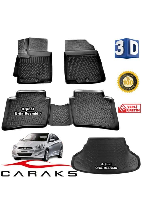 Caraks Accent Blue 3D Havuzlu Paspas+Bagaj Havuzu 2011-2020 Arası Marka - Image 1