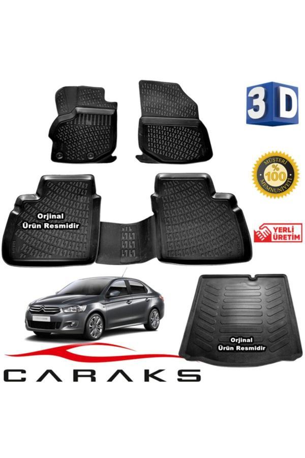 Caraks Citröen Elysee 3D Havuzlu Paspas+Bagaj Havuzu 2012-2020 Arası Marka - Image 1