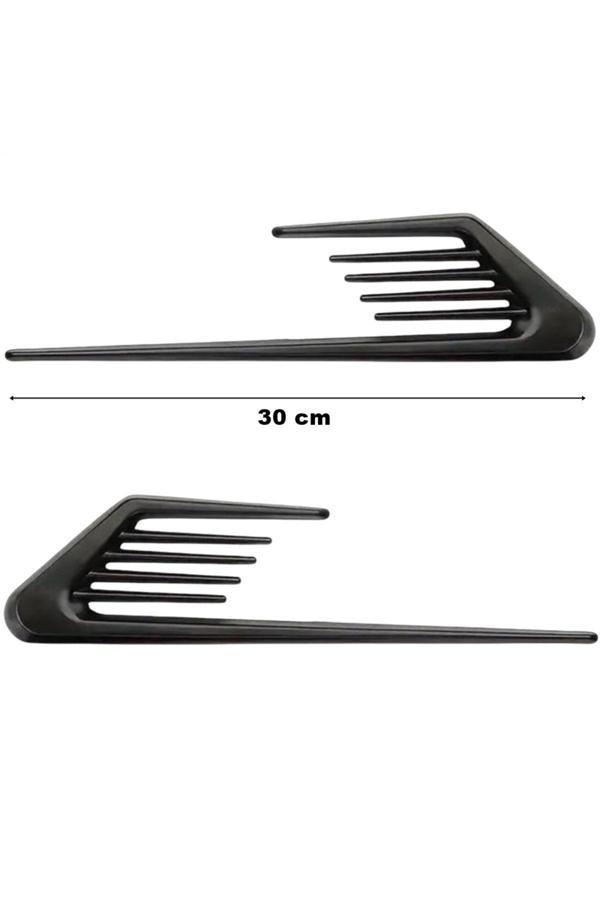 Caraks Araç Ventil Çamurluk Üstü Izgara Süsü Çamurluk Ventili 30 Cm 2 Parça Bantlı Siyah Renk Yapıştırma - Image 1