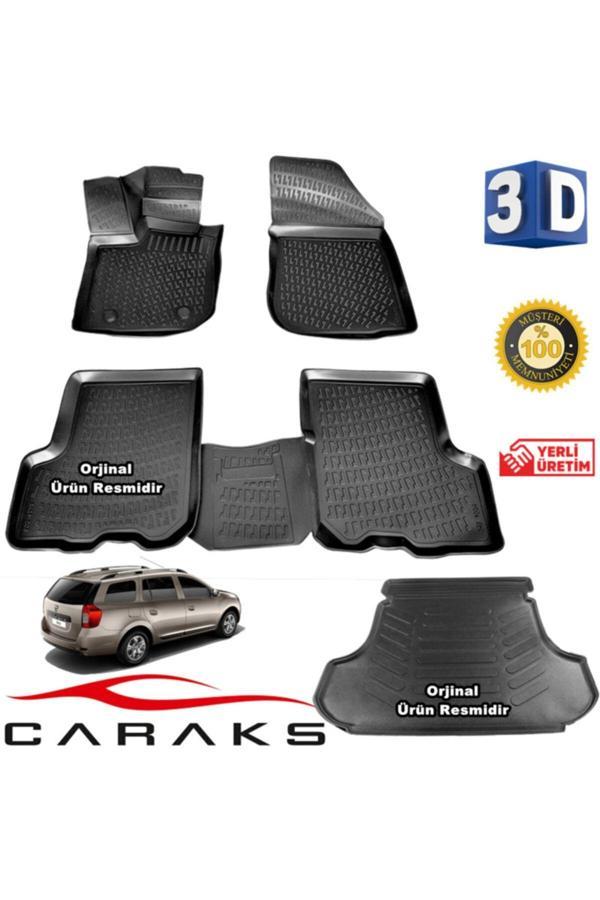 Caraks Dacia Logan Mcw 3D Havuzlu Paspas+Bagaj Havuzu 2013-2020 Arası Marka - Image 1