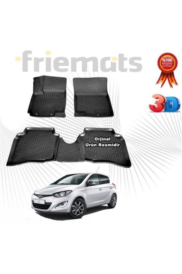 Friemats Hyundai I20 3D Havuzlu Paspas 2008-2012 Arası Siyah 4 Parça Set - - Image 1