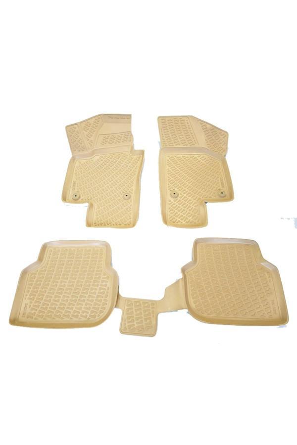 Caraks Vw Jetta 3D Paspas Havuzlu 2015 - 2020 Arası Bej 4 Parça Set - Image 1