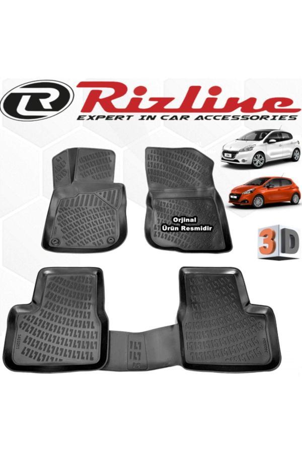 Caraks Peugeot 208 3D Paspas Havuzlu Hb 2012 - 2020 Arası Siyah 4 Parça Set - Image 1