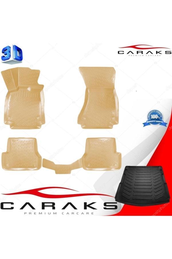 Caraks Audi A6 Bej 3D Havuzlu Paspas + Bagaj Havuzu 2015-2019 Arası - Image 1